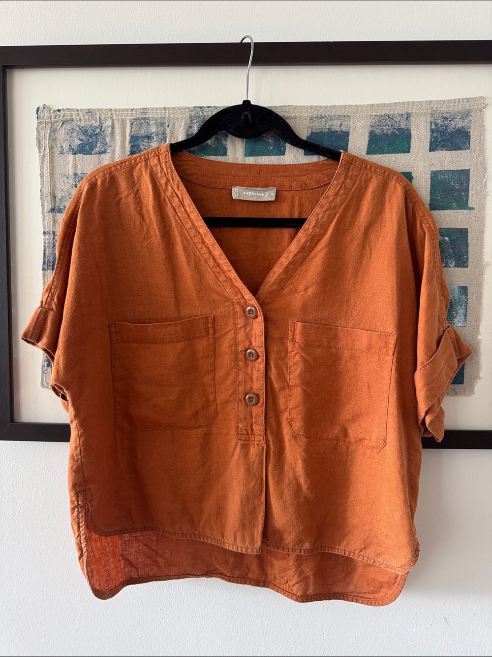 Everlane Rust Orange Linen Utility Top M